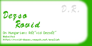 dezso rovid business card